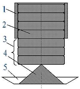 Схема установки для автоматической подачи брикетов (разрез).